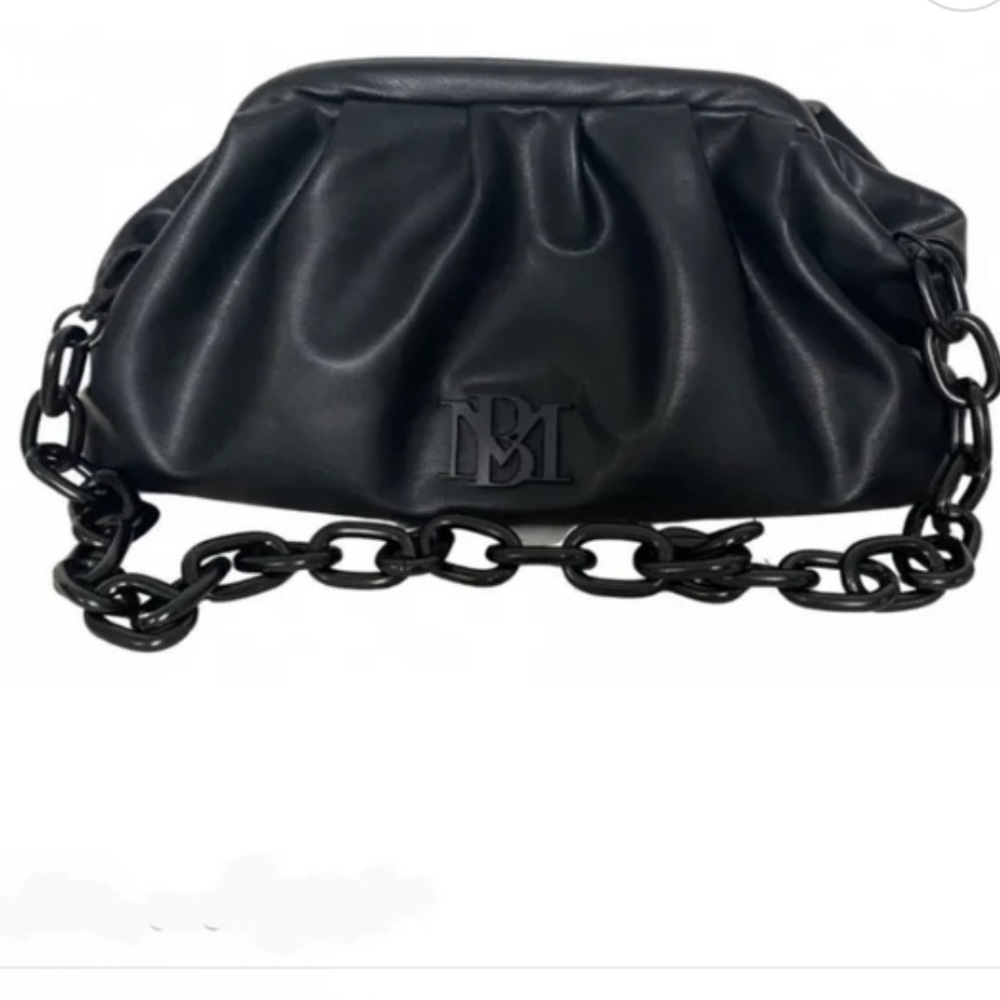 Badgley Mischka Wrapped Frame Clutch Black Women's Bag Vegan NWT